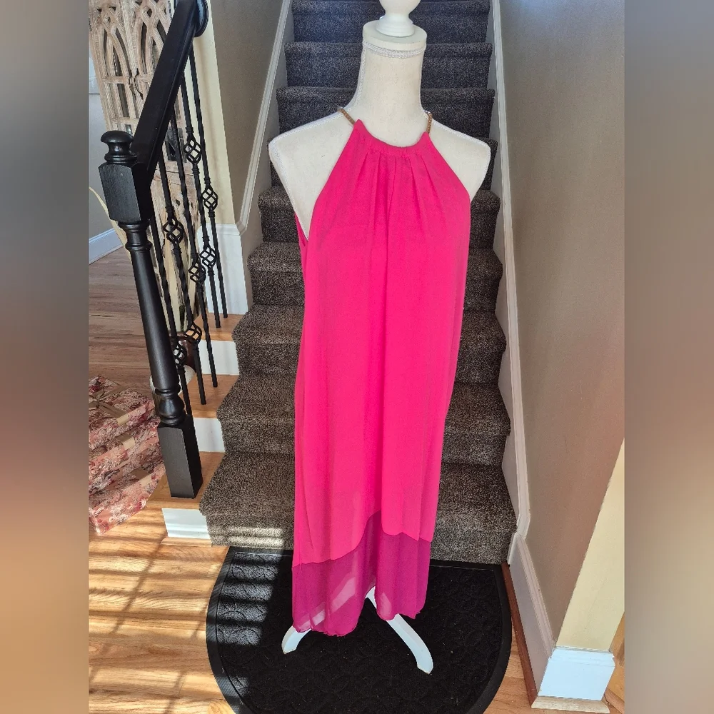 NWT Kate and Lily Hot Pink Long Necklace Dress - Picture 1 of 8